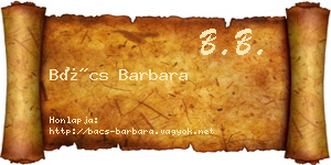Bács Barbara névjegykártya
