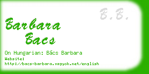 barbara bacs business card